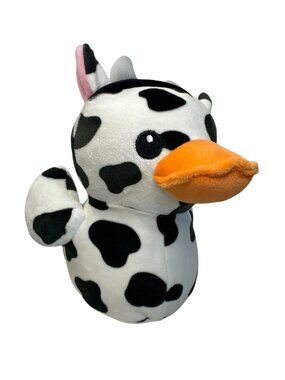 Dan Dee Duck Duckie Plush Stuffed Animal Toy Dalmatian Print Bunny Ears 7"